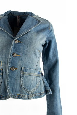 Джинсовый женский пиджак голубой ClaMal 1-600210, Синий, XS