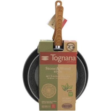Набір сковород Tognana Wood & Stone Grey Metallic (2 шт.), Cірий