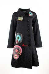 Жіноче пальто Desigual з принтом і вишивкою на спині., Чорний, 42