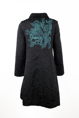Жіноче пальто Desigual з принтом і вишивкою на спині., Чорний, 42