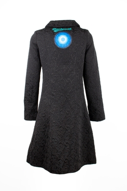 Пальто женское Desigual с принтом на спине круг черное, Черный, 38