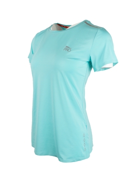 Жіноча футболка CRIVIT PRO блакитна з принтом на спині IAN 283010, Блакитний, S