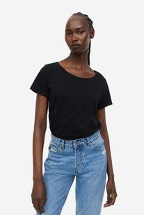 Футболка H&M Чорний, Чорний, S