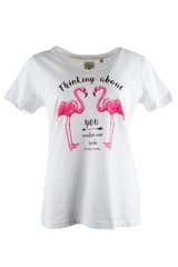 Женская футболка фламинго Roadsing 1985, Белый, S