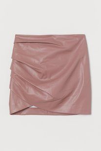 Юбка из искусственной кожи H&M 38 Пудровый 9318422wer_Пудровый, Пудровый, 38