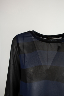 Женская блузка черная в синюю полоску Scotch&Soda, Черный, 2