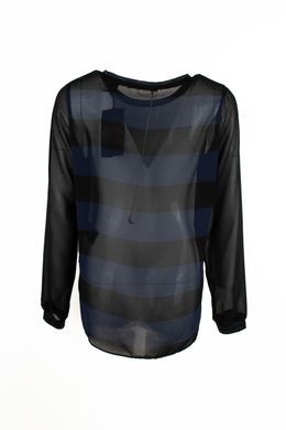 Женская блузка черная в синюю полоску Scotch&Soda, Черный, 2