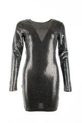 Платье с паетками H&M черное, Черный, L