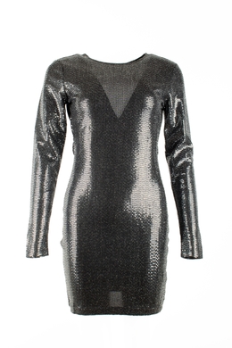 Платье с паетками H&M черное, Черный, L