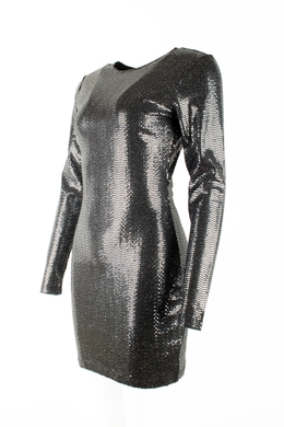 Платье с паетками H&M черное, Черный, S