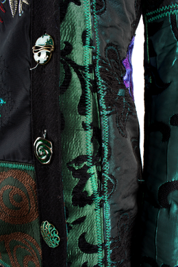 Пальто жіноче Desigual з кольоровими вставками та вишивкою, Мультиколор, 36