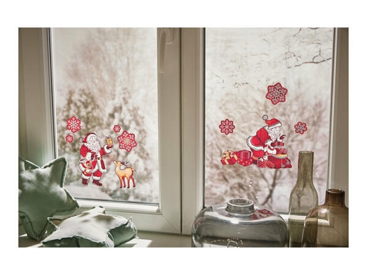 Новогодние наклейки на окна "Снеговики"