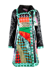 Пальто женское Desigual с цветными вставками и эпоксидными пуговицами, Мультиколор, 36