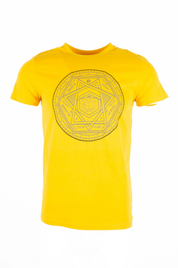 Мужская футболка черная FINE LOOK звезда, Жёлтый, XL