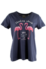 Женская футболка фламинго Roadsing 1985, Синий, M