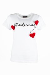 Жіноча футболка Miss Brand Mb-036 біла, Білий, L