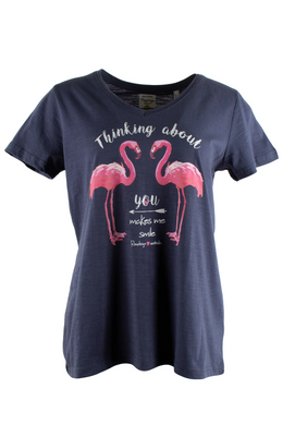 Женская футболка фламинго Roadsing 1985, Синий, L