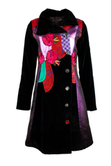 Пальто жіноче Desigual велюрове чорне, Чорний, 38
