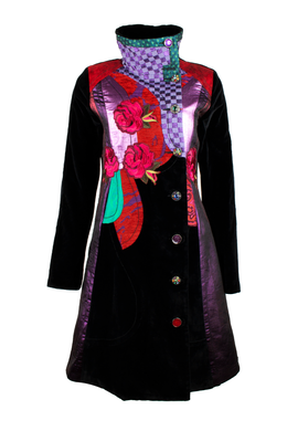 Пальто женское Desigual велюровое черное, Черный, 38