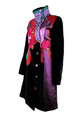 Пальто жіноче Desigual велюрове чорне, Чорний, 38