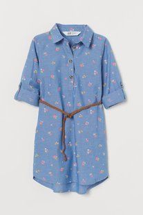 Платье-рубашка H&M 128 см Синий 9258733kwer_Синий, Синий, 128 см