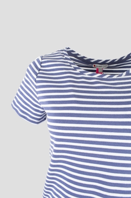 Жіноча футболка у біло-синю смужку Tough CHIC Street One, Синій, 38