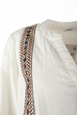 Сорочка жіноча Yessica з вишивкою, Білий, 48