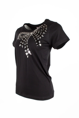 Жіноча футболка Miss Brand Mb-037 чорна, Чорний, L