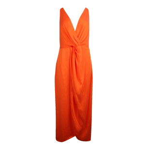 Длинное платье с вырезом на спине Paris Atelier, Оранжевый, 42