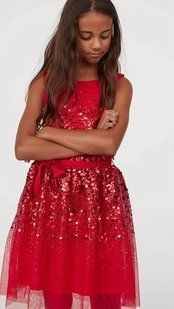 Платье с пайетками H&M 158 см Красный 8863472kwer_Красный, Красный, 158 см